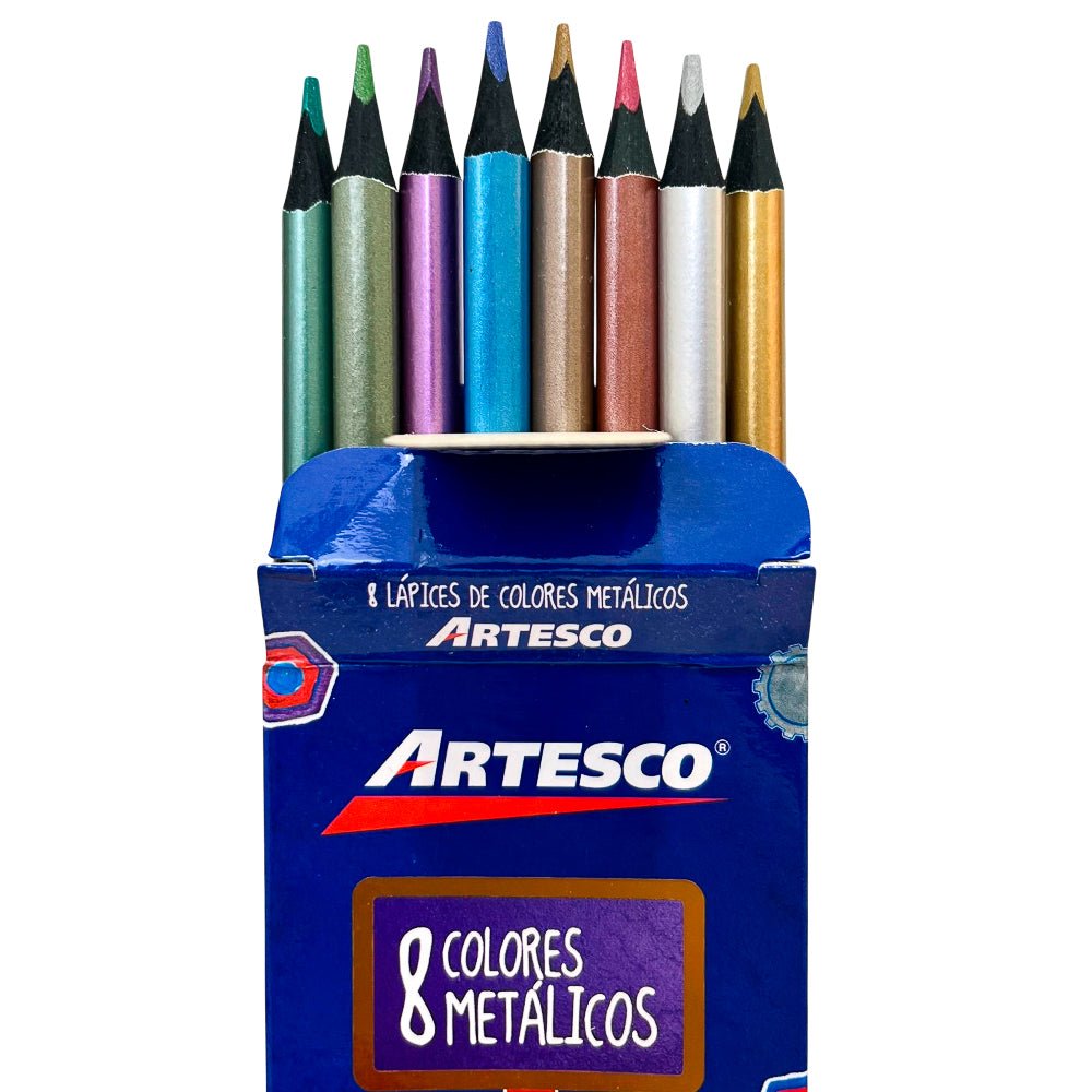 Lápices de Colores Artesco / Metálicos – 8 Piezas - Artesco - Titan.com.pa - 7750082008373