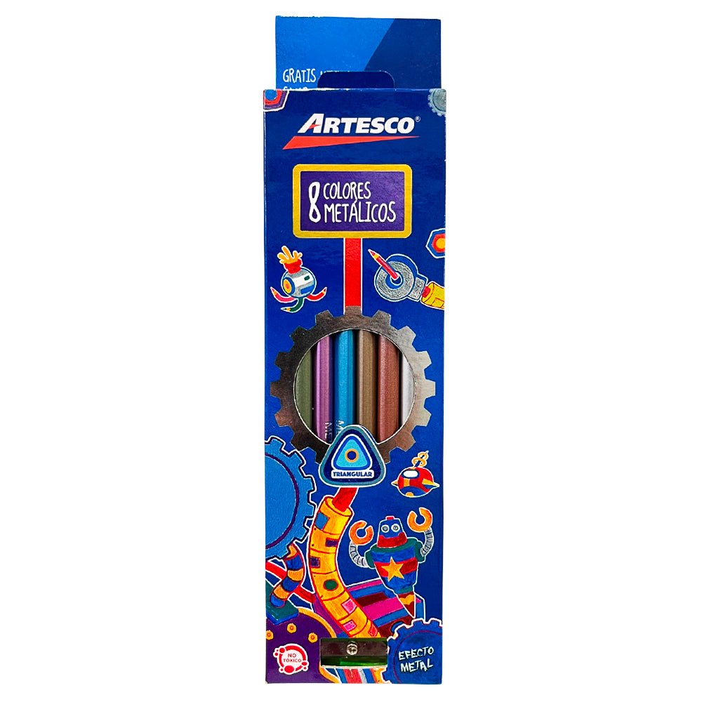 Lápices de Colores Artesco / Metálicos – 8 Piezas - Artesco - Titan.com.pa - 7750082008373