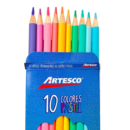 Lápices de Colores Artesco / Pastel – 10 Piezas - Artesco - Titan.com.pa - 7750082092723