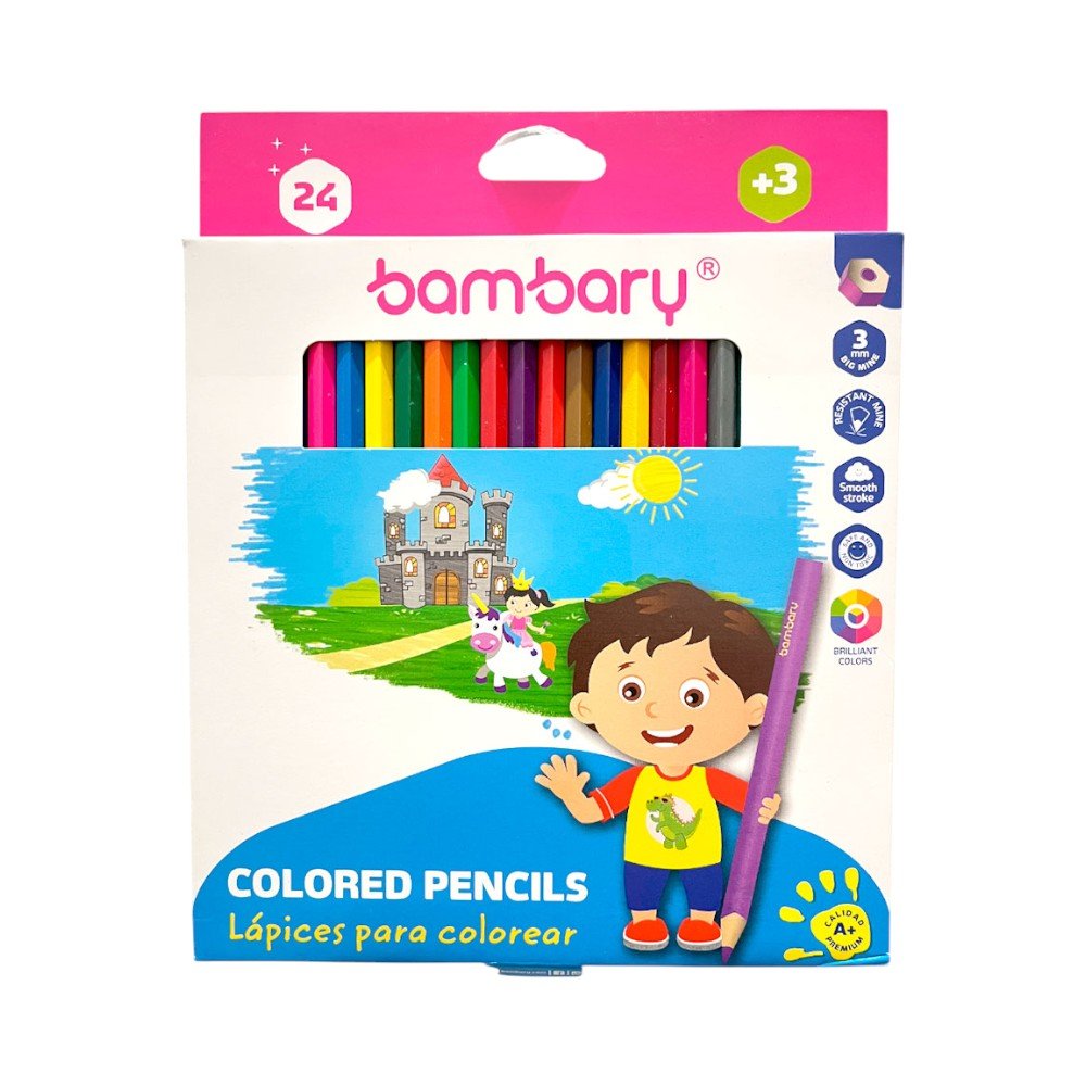 Lápices de Colores Bambary 24 Unidades / No Tóxico - Bambary - Titan.com.pa - 7453086116494
