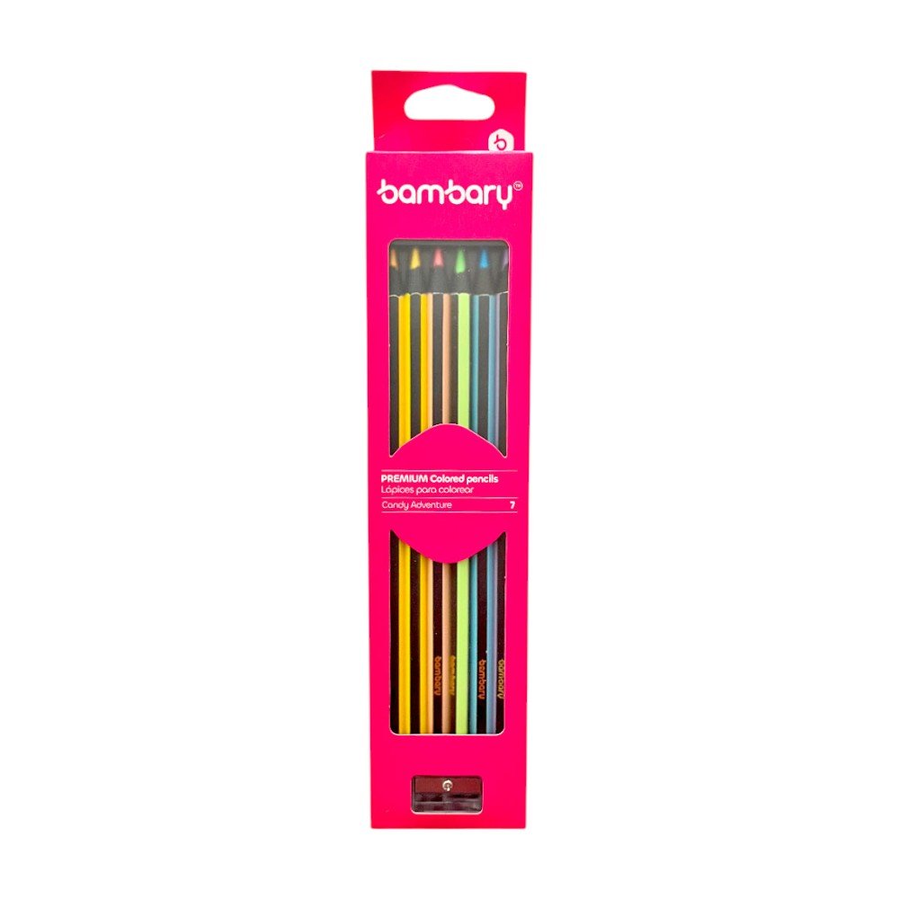 Lápices de Colores Bambary / 6 Unidades / Pastel / Con Sacapunta - Bambary - Titan.com.pa - 7453086110102