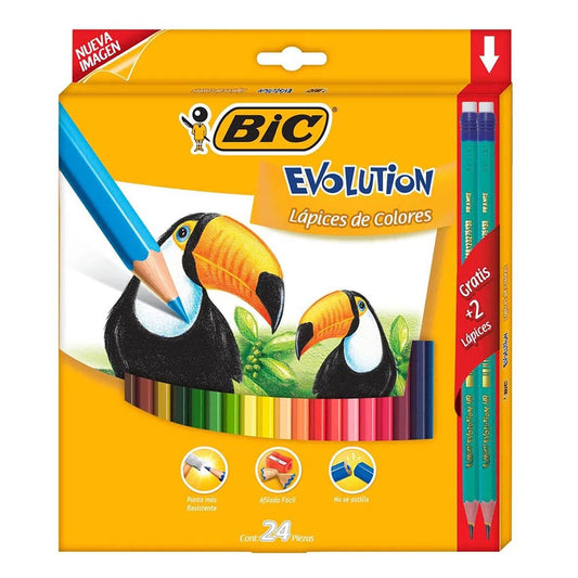 Lápices de Colores Bic Evolution Circus con Lápiz 24 Piezas