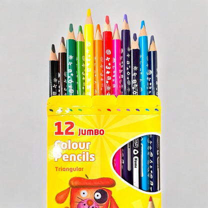 Lápices de Colores Keyroad / 12 Unidades / Jumbo / Triangular - KEYROAD - Titan.com.pa - 6954884576684