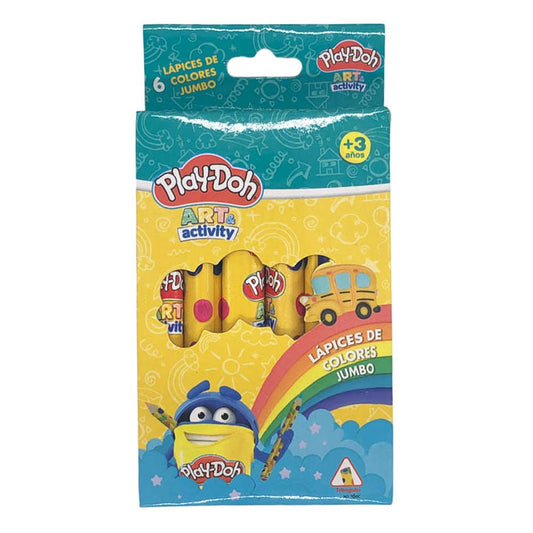 Lápices de Colores Play-Doh Jumbo 6 Piezas