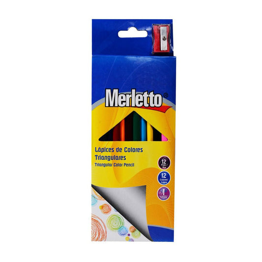 Lápices de Colores Triangular Merletto de 12 Colores