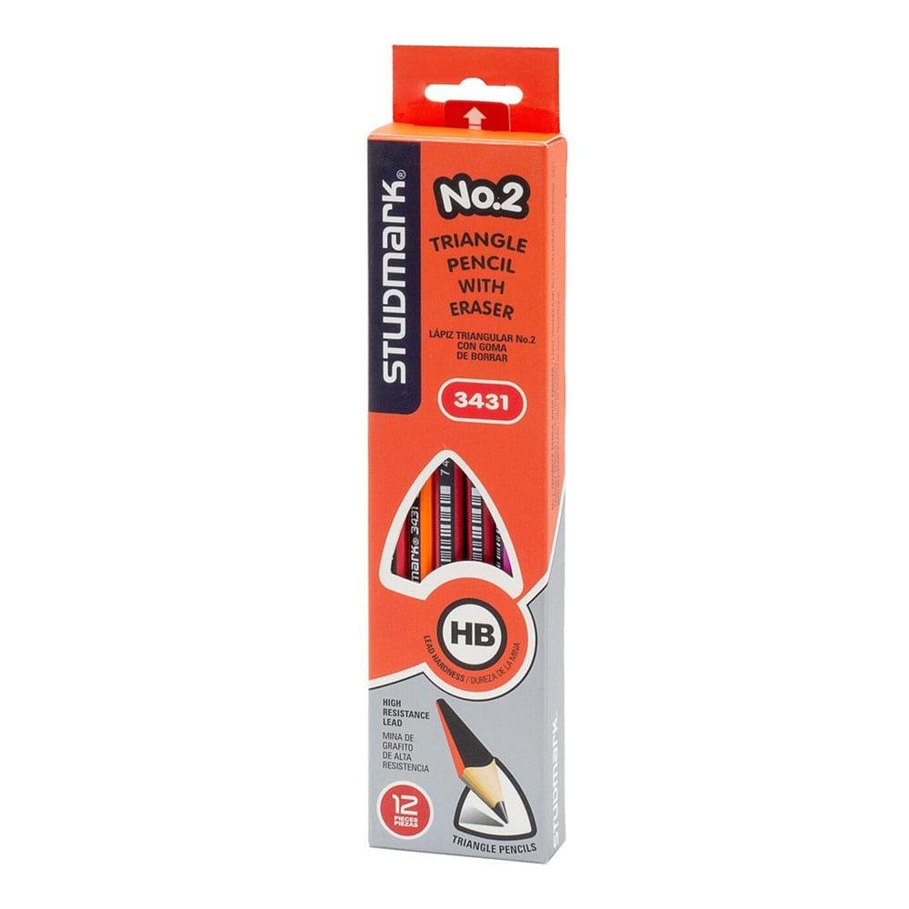 Lápiz Grafito Studmark Triangular 2HB 12 Piezas