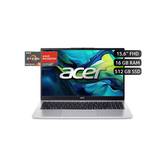 Laptop Acer Aspire Lite 15.6" Pulgadas AMD Ryzen 5 6600H 16 GB RAM 512 GB SSD Gris - ACER - 11174338
