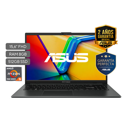 Laptop Asus Vivobook Go 15.6" / AMD Ryzen 5 7520U / 512GB SSD / Mixed Black - Asus | Titan.com.pa