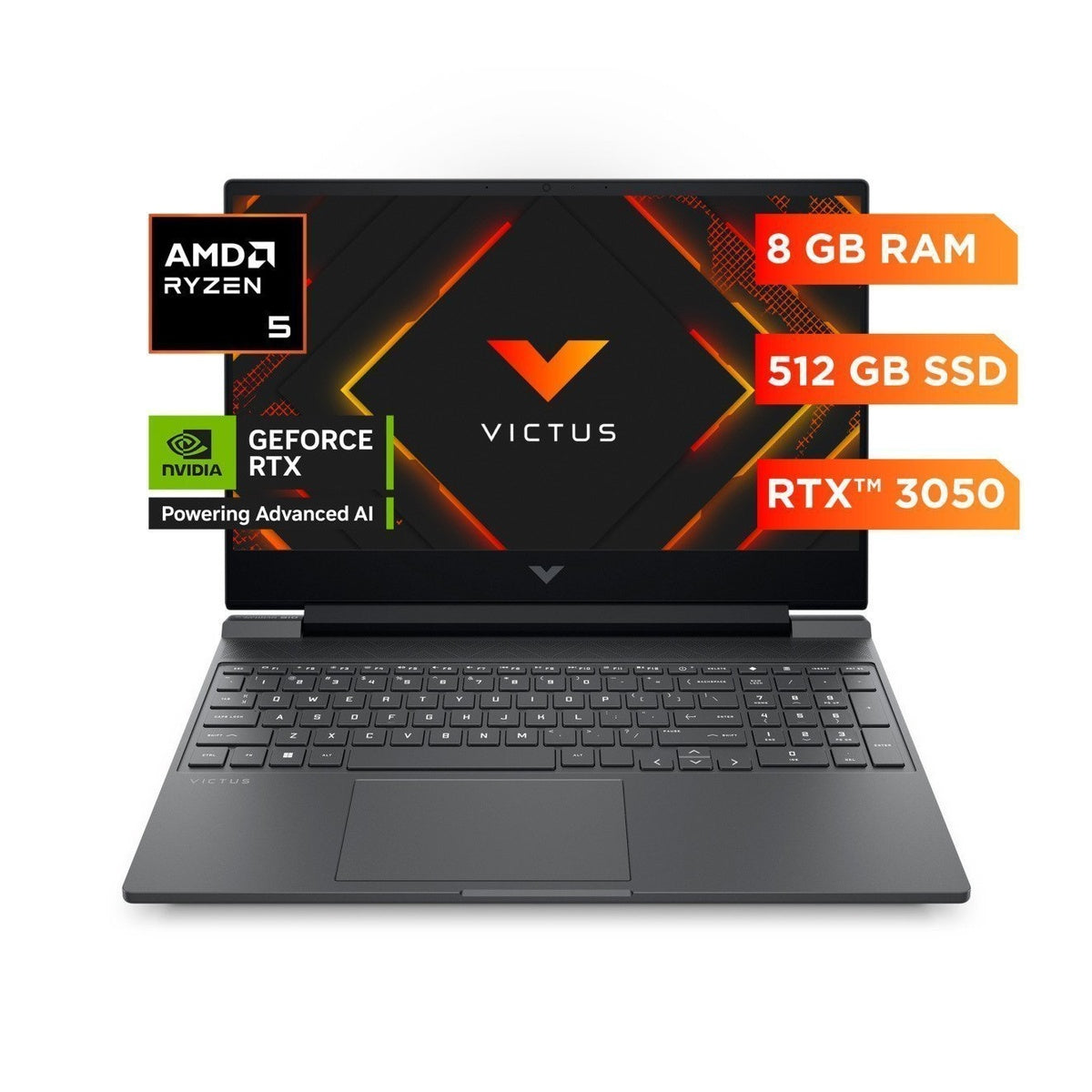 Laptop HP Victus 15-FB3009LA Ryzen 5 8GB 512GB - HP - 11131621