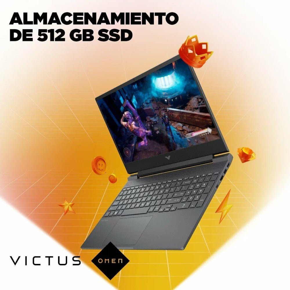 Laptop HP Victus Gaming 15" – AMD Ryzen™ 5 / 8GB RAM / RTX™ 2050 / FHD / Mica Silver - HP - Titan.com.pa - 198122718382