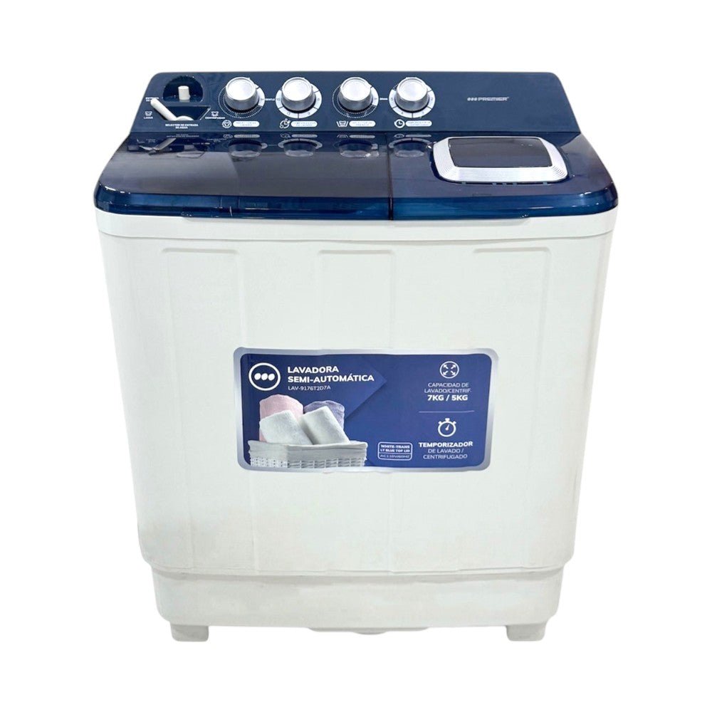 Lavadora Premier Semi - Automática de 7 Kg / Doble Tina / Azul - Premier - Titan.com.pa - 7453064749461