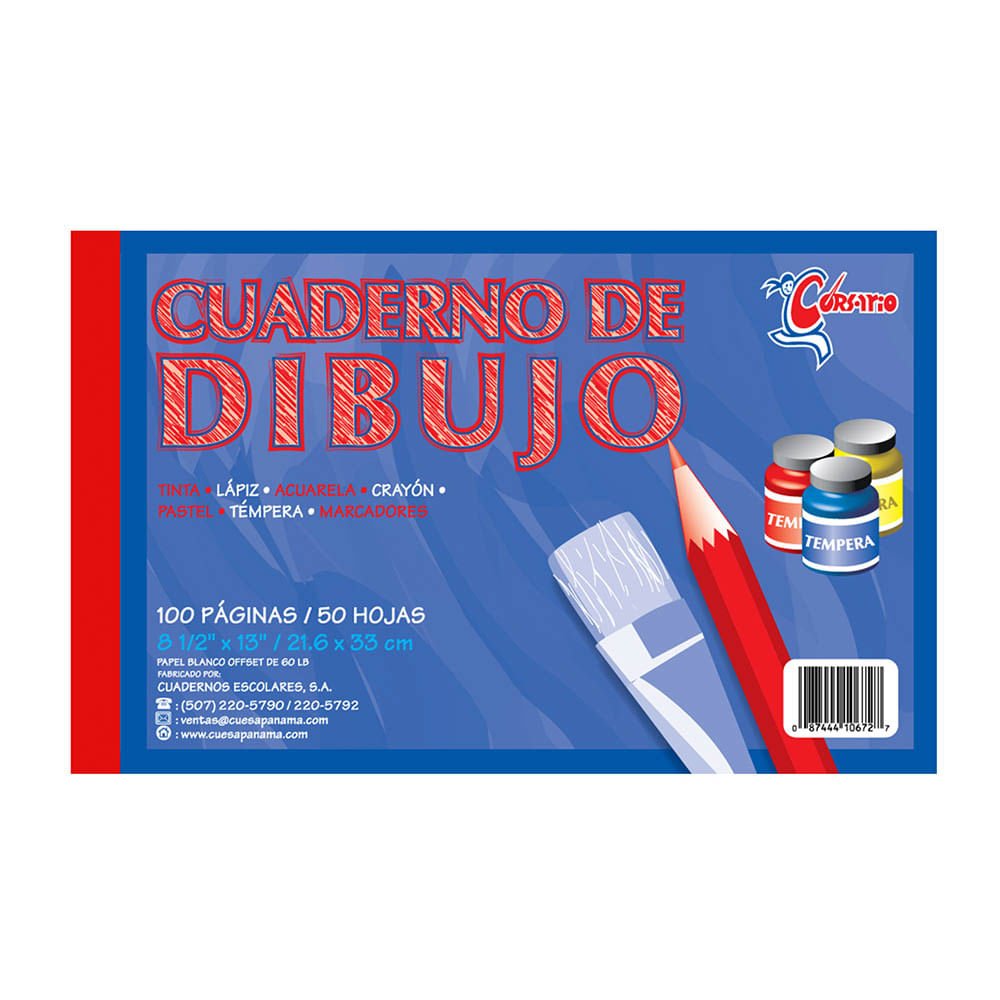 Libreta de Dibujo Corsario de 100 Páginas 8 1/2" x 13"