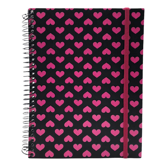 Libreta Plástica Mediana Love Corsario Raya Ancha 192 Páginas