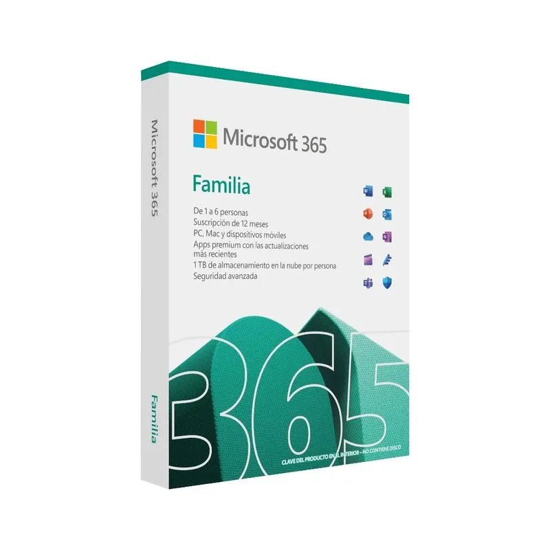 Licencia Microsoft 365 Familia + Mouse Inalámbrico 1850 Suscripción de 12 Meses - Microsoft - Titan.com.pa - 885370578430