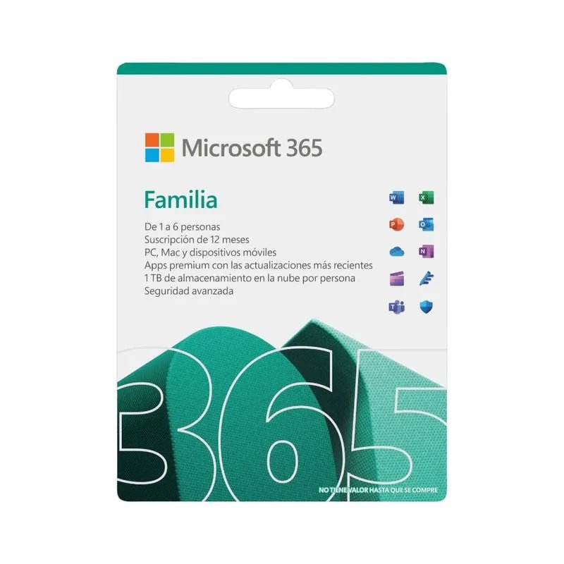 Licencia Microsoft 365 Familia + Mouse Inalámbrico 1850 Suscripción de 12 Meses - Microsoft - Titan.com.pa - 885370578430