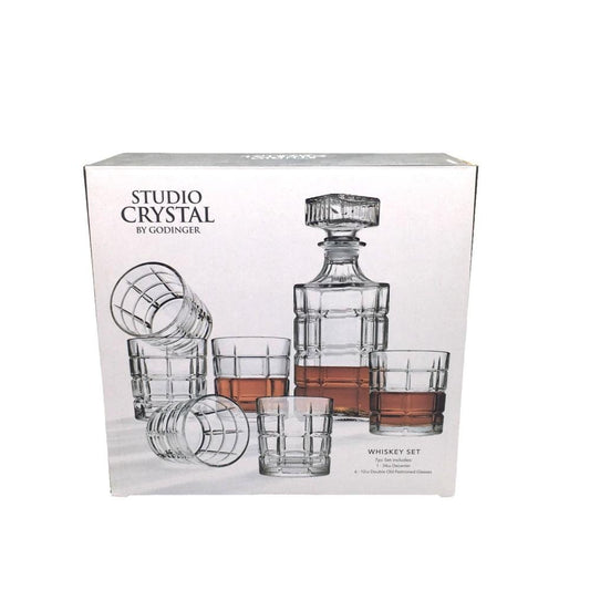 Licorera con Vaso de Vidrio Studio Cristal de 7 Piezas.