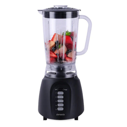 Licuadora 500W con jarra plástica de 1.5L. Ideal para batidos, jugos y más. Disponible en Titán Panamá.