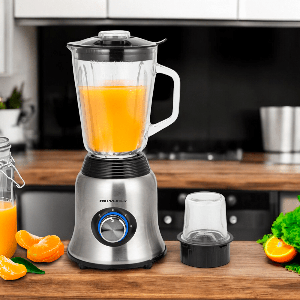 Licuadora Premier 1.5L / 600W / Jarra de Vidrio + Molino Seco - Premier - Titan.com.pa - 7453064740932