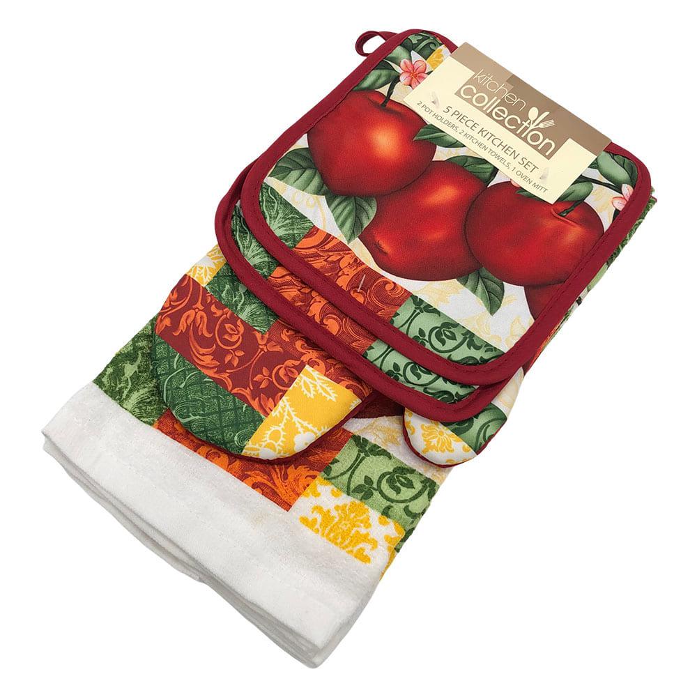 Limpión Guante Agarrador Kitchen Collection Set 5 Piezas Estampado