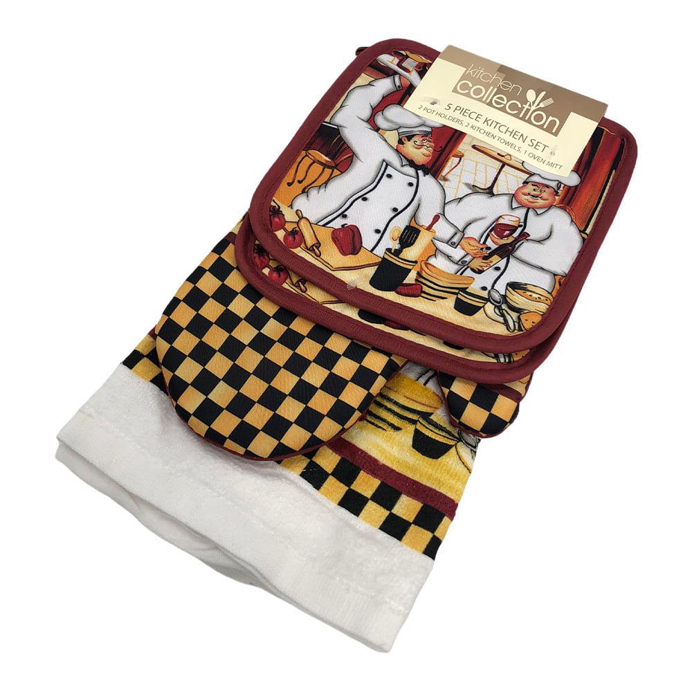 Limpión Guante y Agarrador Kitchen Collection Set de 5 Piezas Estampado