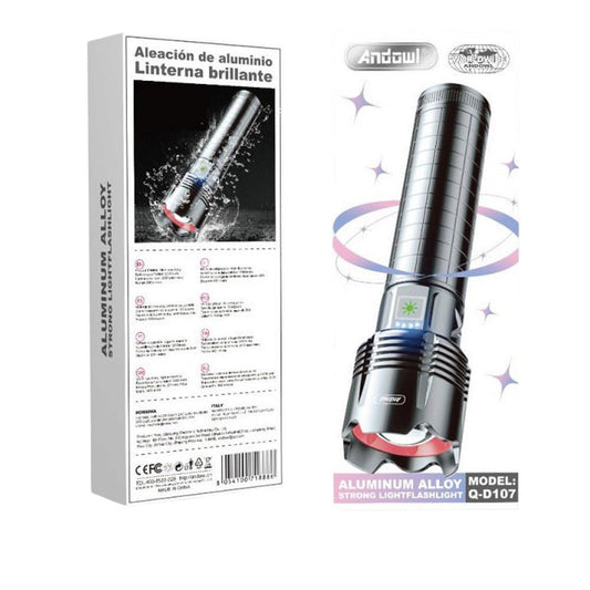 Linterna Aluminio Recargable 23 CM / USB/C - Andowal