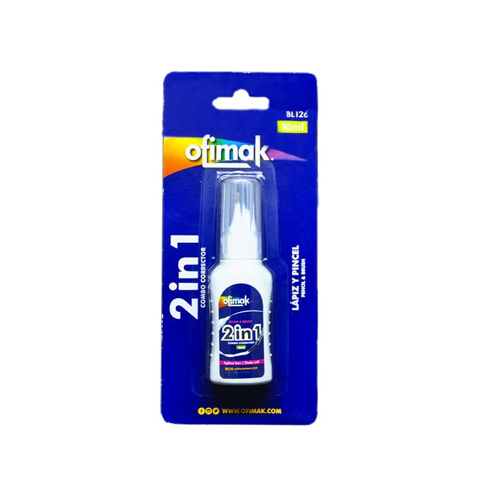 Líquido Corrector 2 en 1 Ofimak de 10 ml