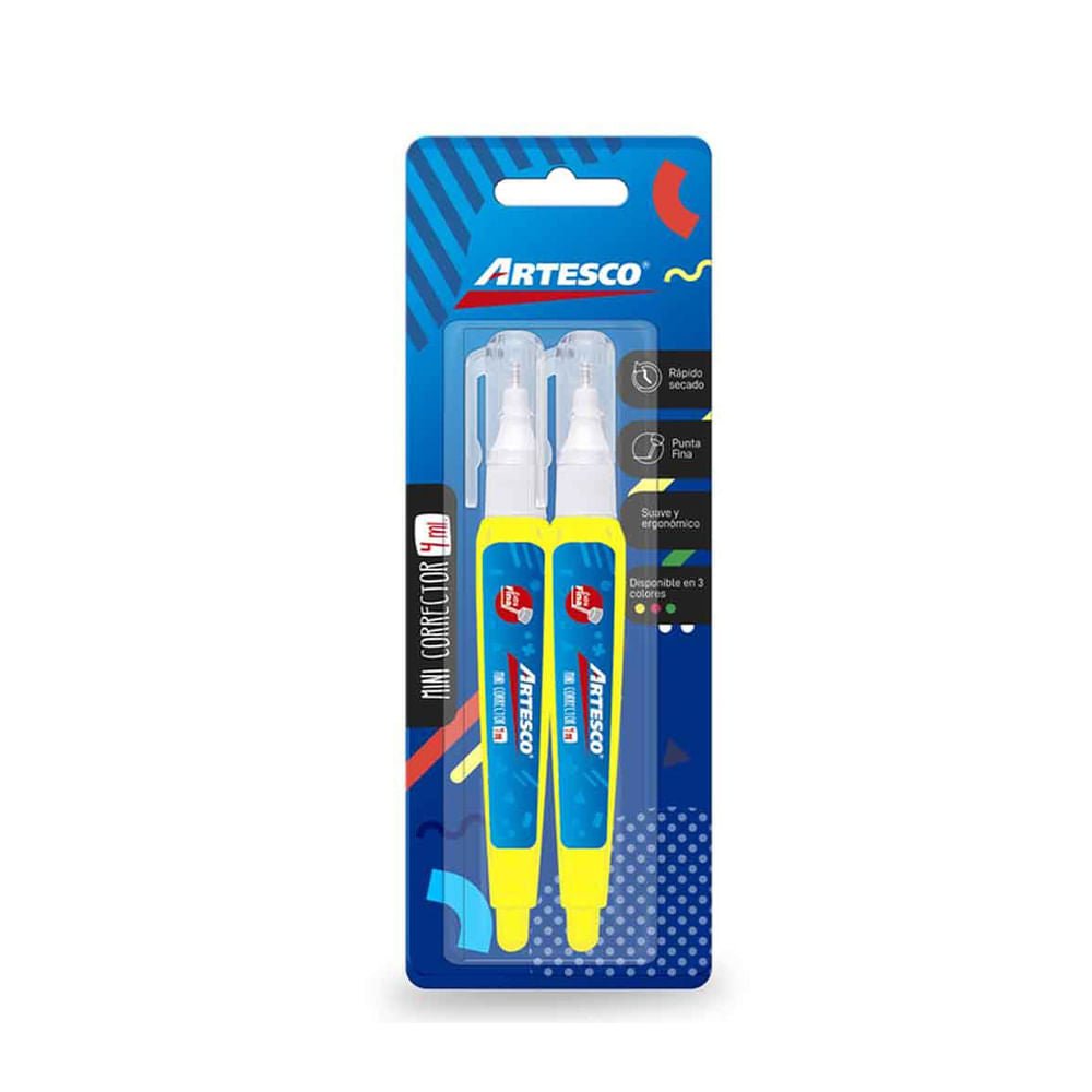 Líquido Corrector Artesco de 4 ml 2 Piezas