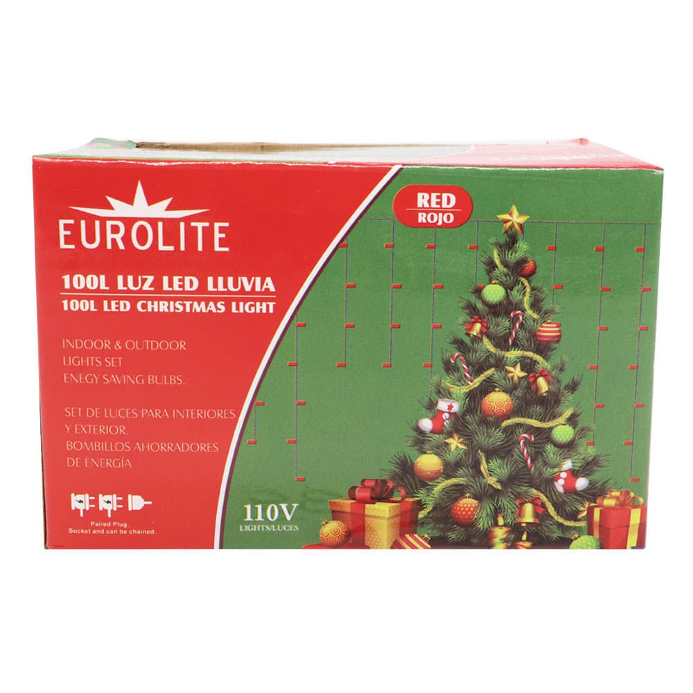 Luces Lluvia de Navidad Eurolite 100 Luces led.