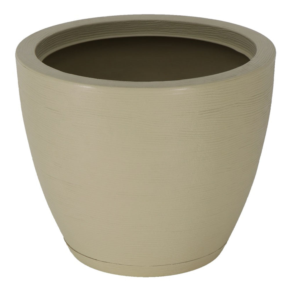 Maceta con Plato Tramontina Azteca 38 cm de Polietileno Beige