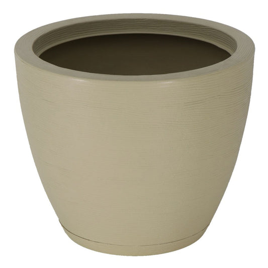 Maceta con Plato Tramontina Azteca 38 cm de Polietileno Beige