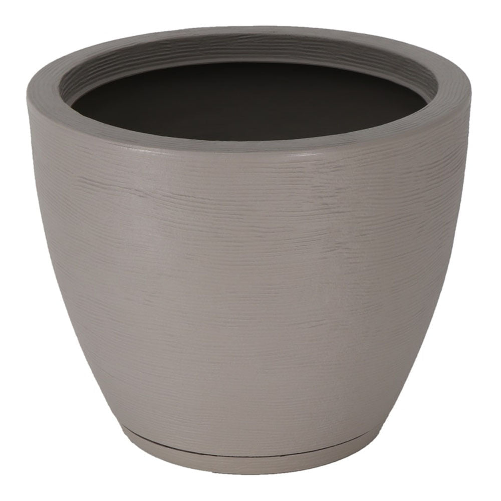 Maceta con Plato Tramontina Azteca 38 cm de Polietileno Hormigón