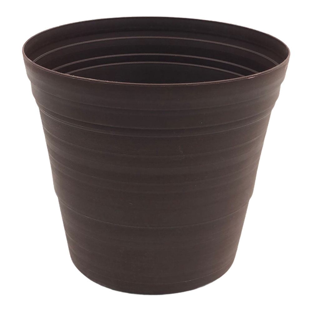 Macetero Kennedy de Platico Redondo 8" x 7" - Chocolate