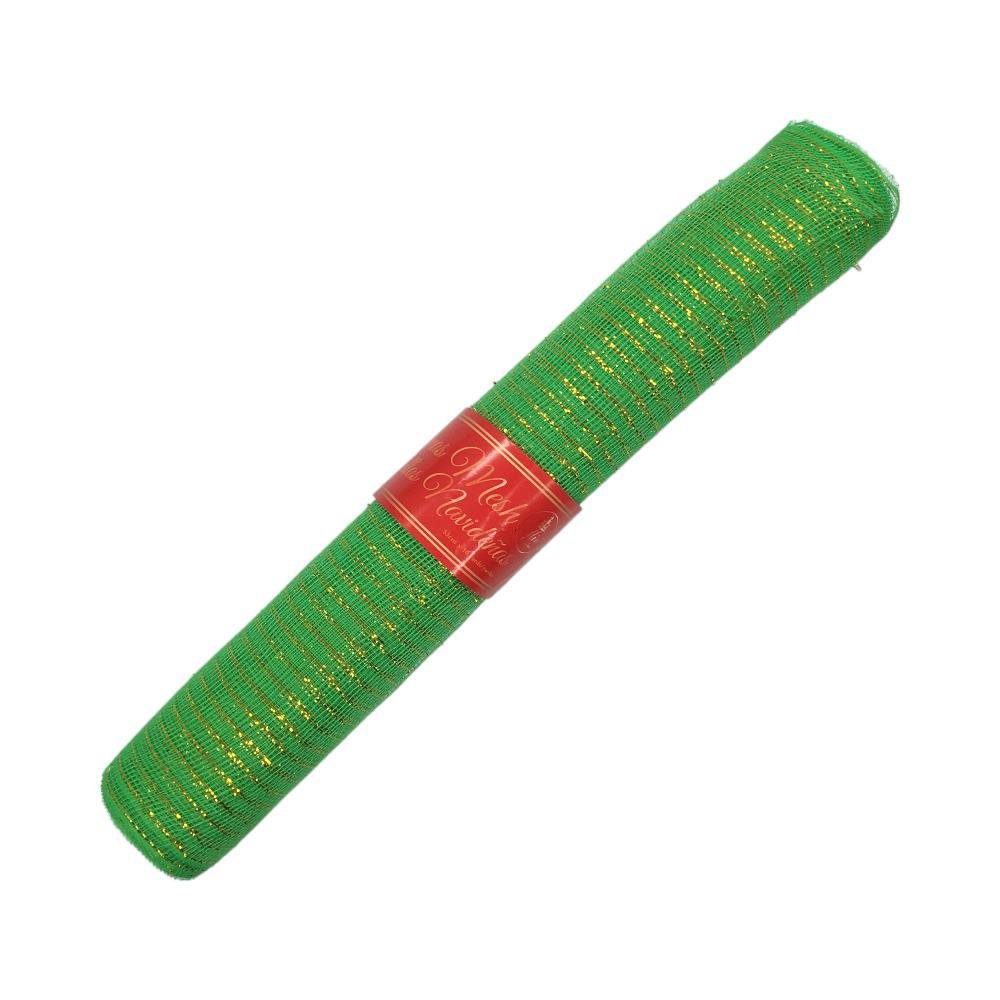 Malla Navideña Miro Christmas Verde/Dorado 53Cmx10Yd