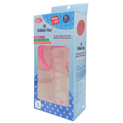 Mamadera de Vidrio Infan-Tec de 8 Onzas / Con Asas - Infan-Tec - Titan.com.pa - 7450020101585