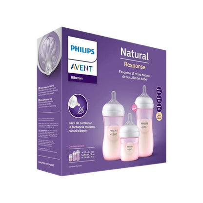 Mamaderas 3 Piezas Avent / Natural Response / Pink - Avent - Titan.com.pa - 8720689014106