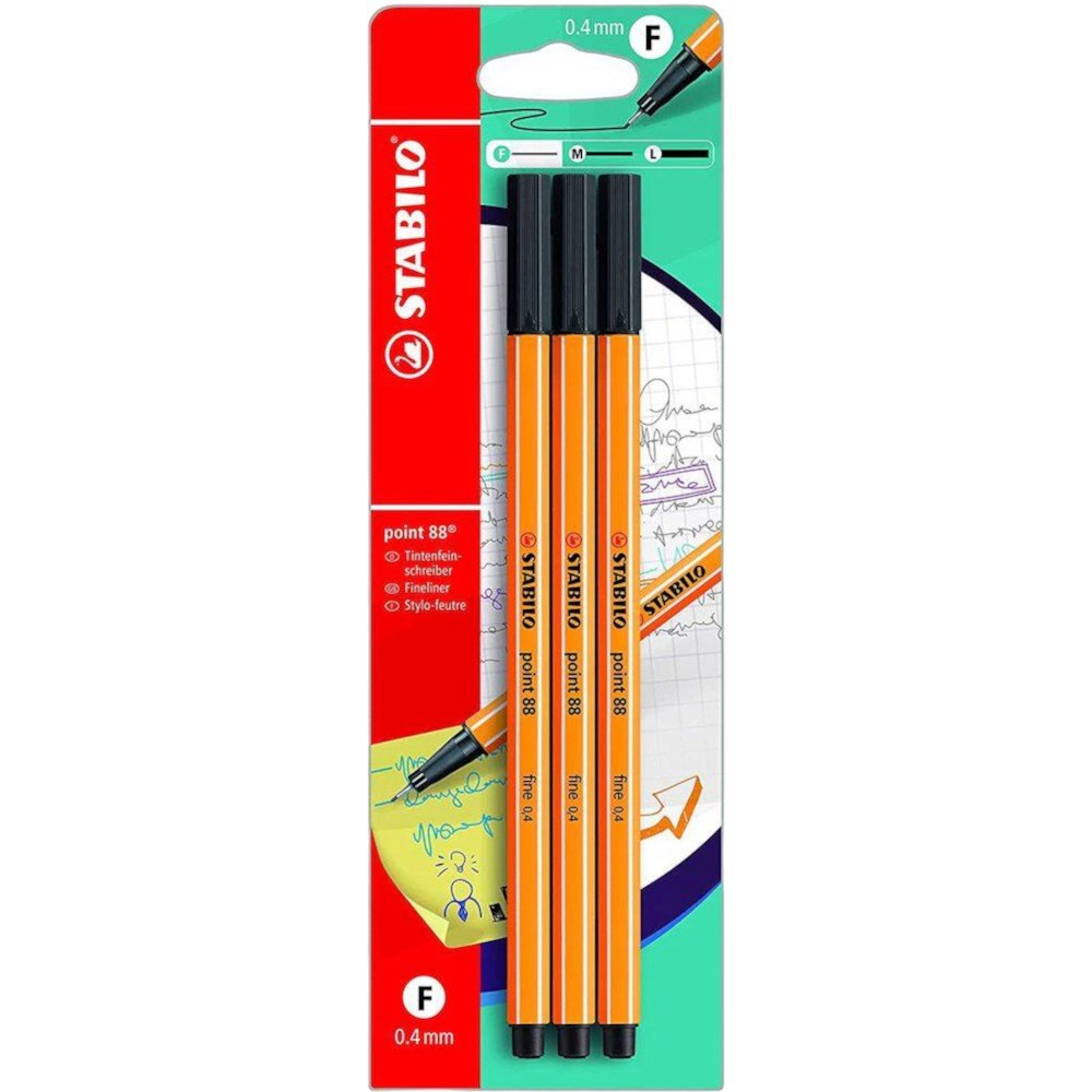 Marcador Punta Fina Stabilo Negro 3 Piezas - Stabilo - Titan.com.pa - 4006381148283