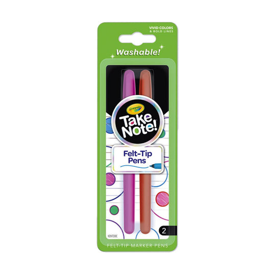 Marcadores Crayola Punta Felpa Take Note 2 Piezas