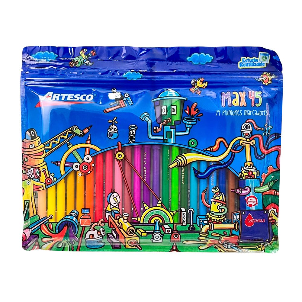 Marcadores Escolares Artesco / Max 45 – 24 Piezas - Artesco - Titan.com.pa - 7750082013308