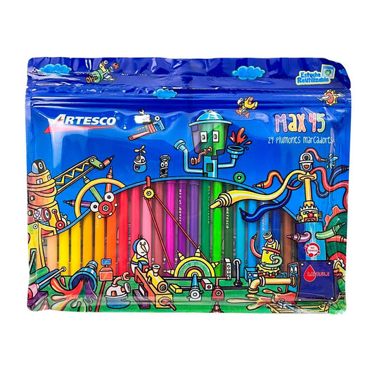 Marcadores Escolares Artesco / Max 45 – 24 Piezas - Artesco - Titan.com.pa - 7750082013308