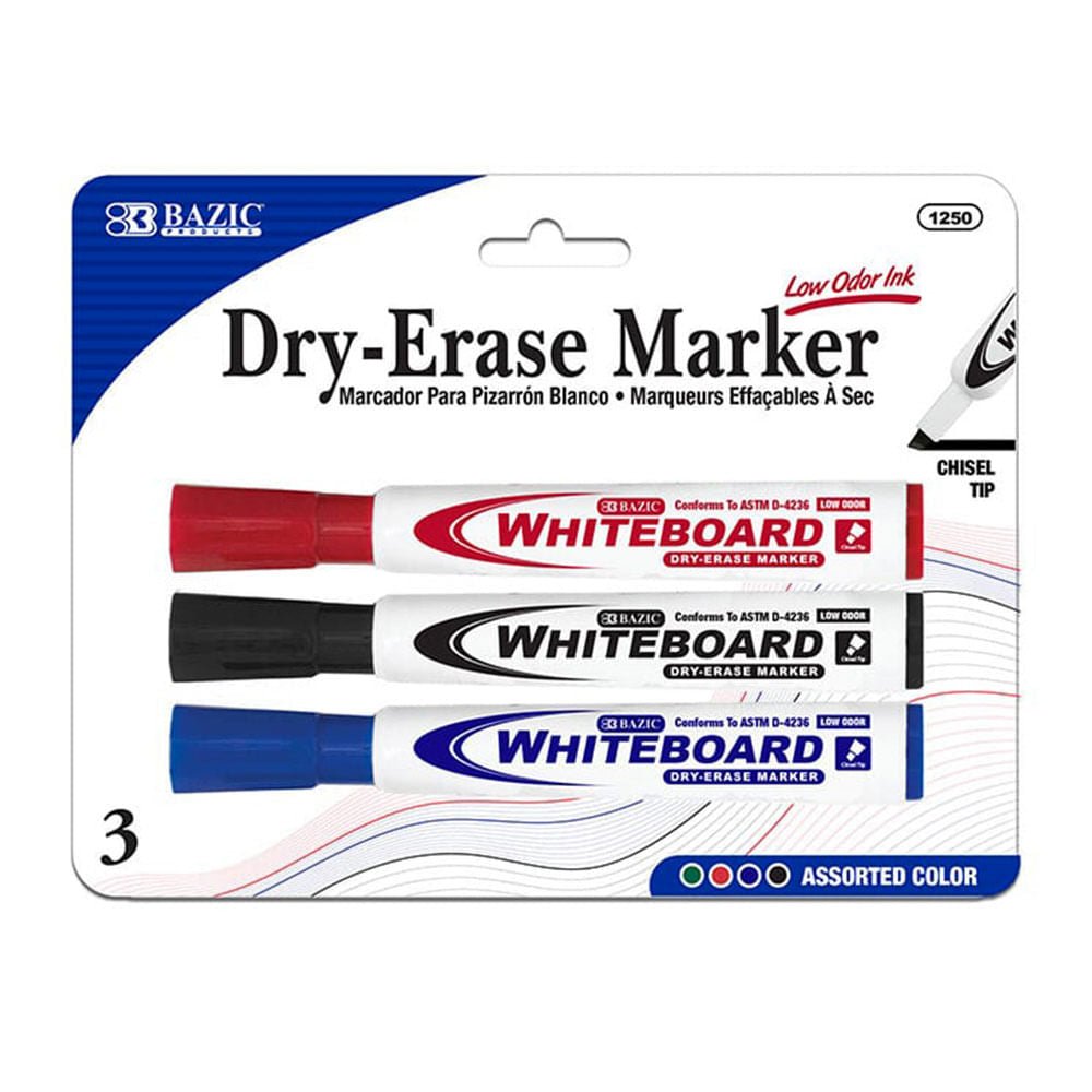 Marcadores Para Tablero Bazic Dry Erase 3 Piezas - Surtido