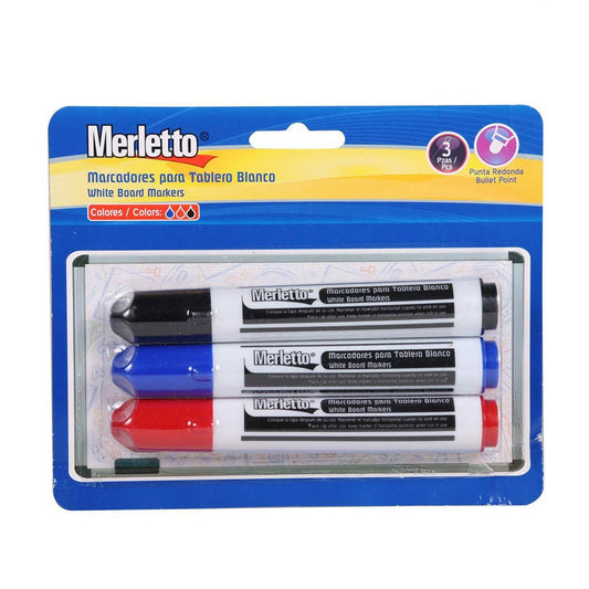 Marcadores Para Tablero Merletto de 3 Piezas