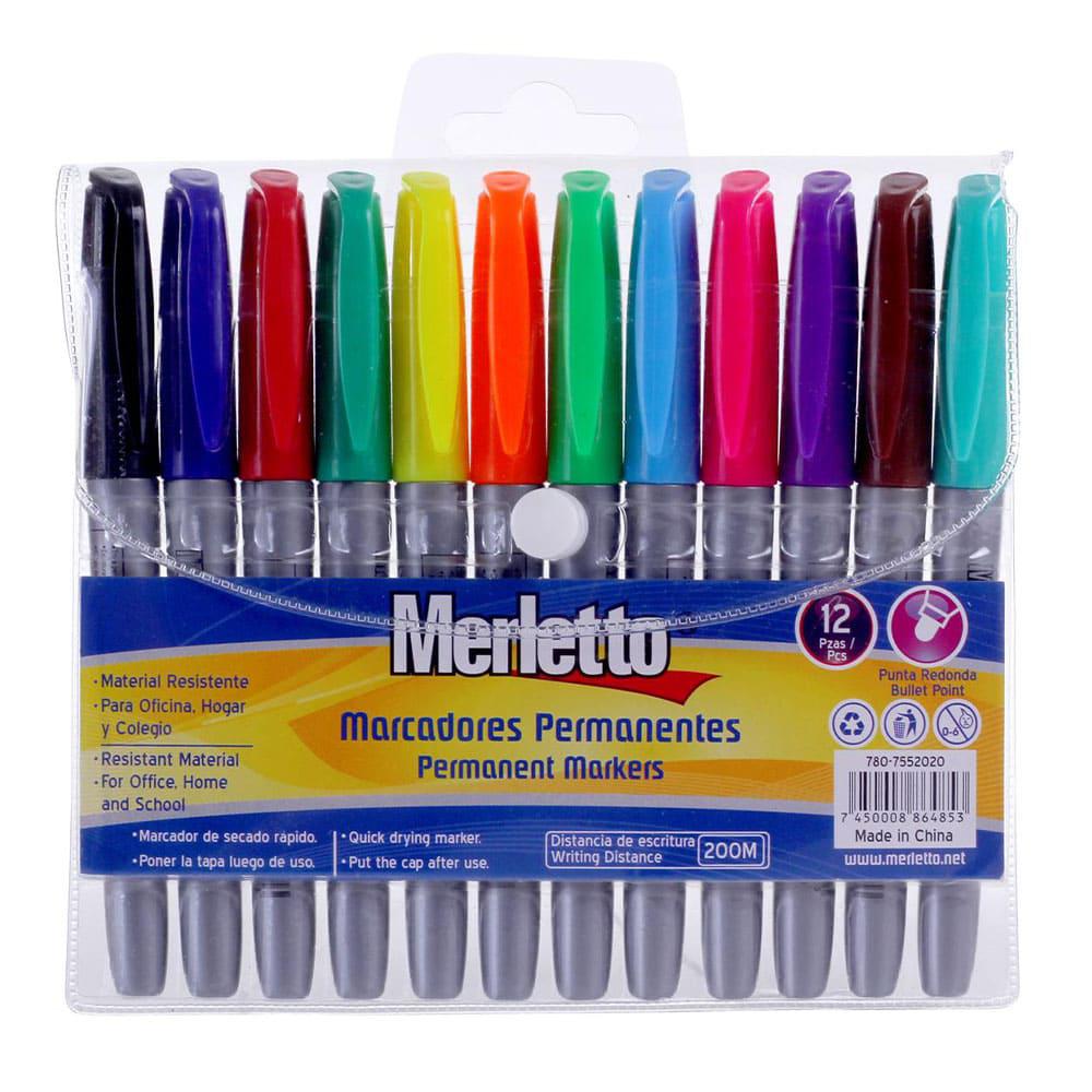 Marcadores Permanentes Merletto 12 Piezas