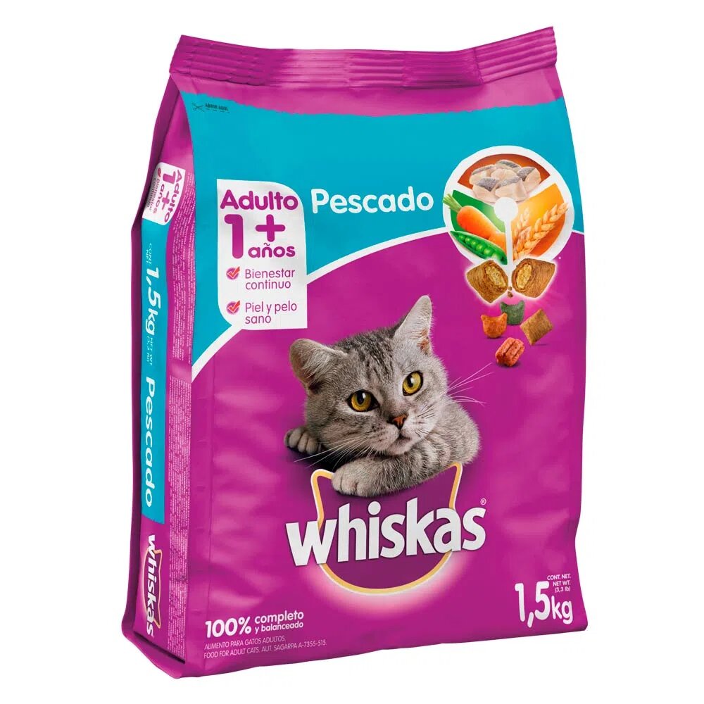 Alimento Para Mascotas Whiskas Adulto Pescado 1.5 Kg