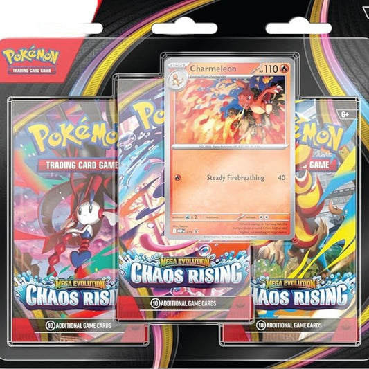 ME04 Mega Evol Pokémon Chaos Rising 3-Pack Blister - Pokemon - Titan.com.pa - 196214154155