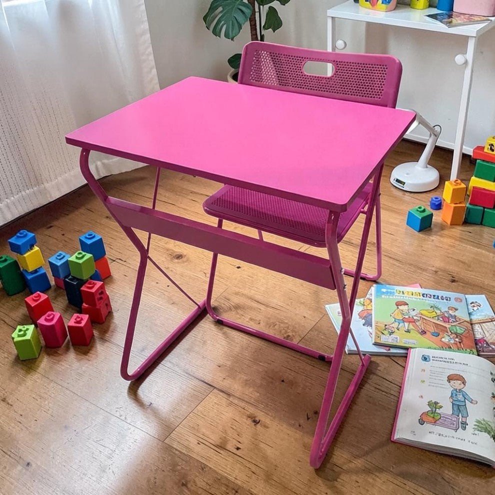 Mesa Con Silla Plegable Elements Furniture de Mdf y Metal / Rosada - Elements Furniture - Titan.com.pa - 2100000012442