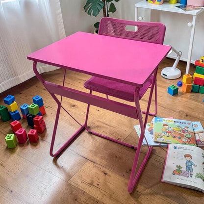 Mesa Con Silla Plegable Elements Furniture de Mdf y Metal / Rosada - Elements Furniture - Titan.com.pa - 2100000012442