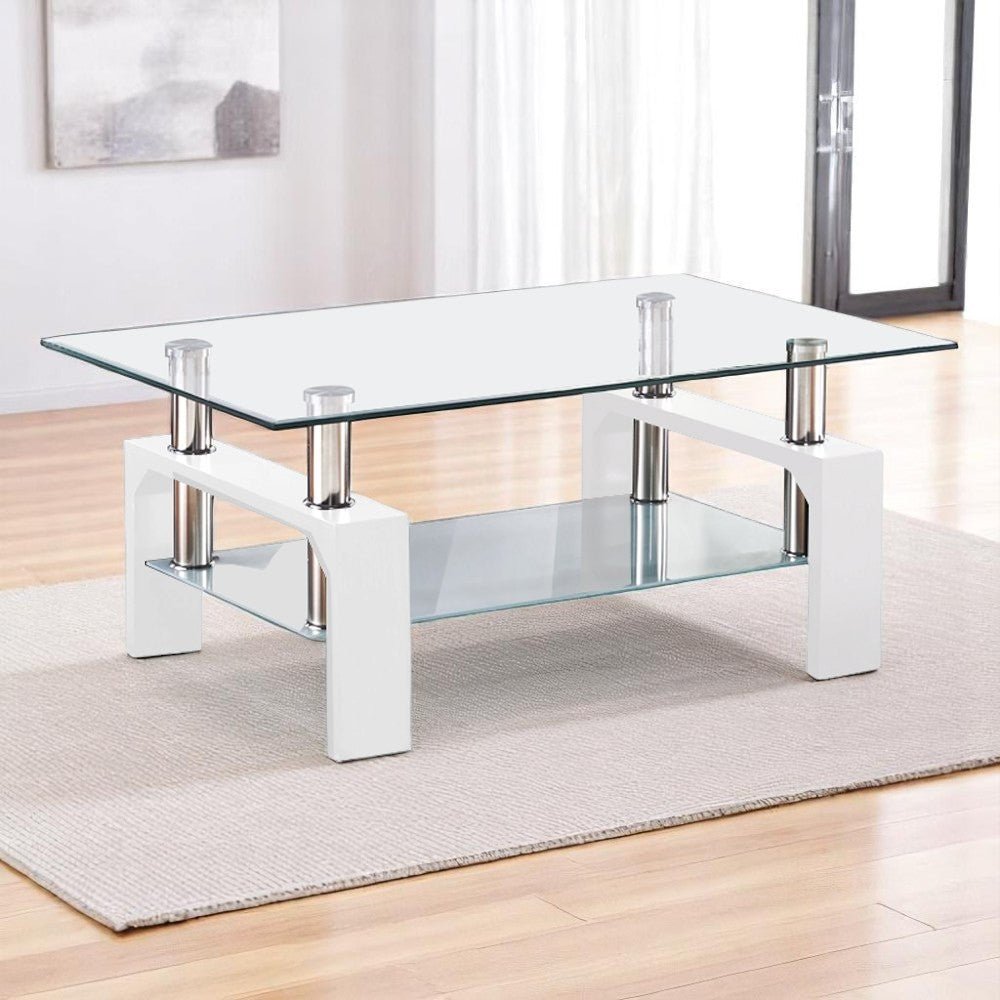 Mesa de Centro Elements Furniture Vidrio / MDF Blanca - Elements Furniture - Titan.com.pa - 2100000877218