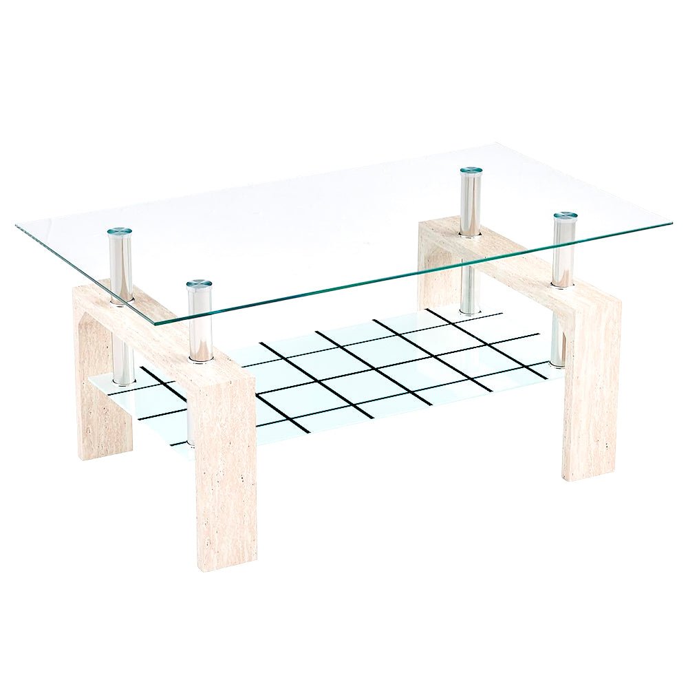 Mesa de Centro Elements Furniture Vidrio / MDF Marrón Claro - Elements Furniture - Titan.com.pa - 2100000178827