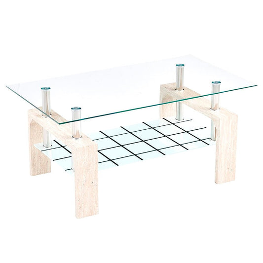 Mesa de Centro Elements Furniture Vidrio / MDF Marrón Claro - Elements Furniture - Titan.com.pa - 2100000178827