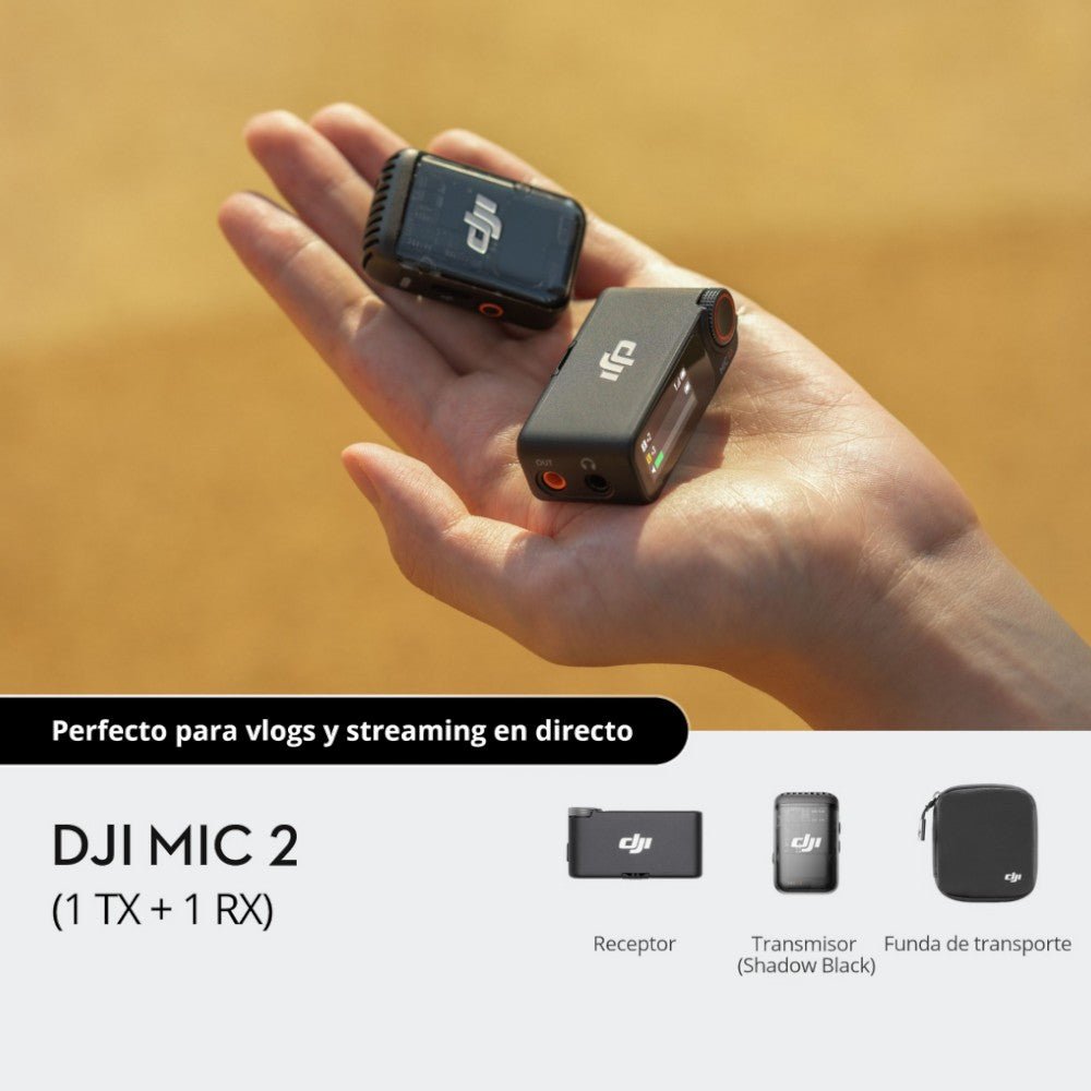 Microfono DJI Mic 2 (1 TX + 1 RX) / 250m de Alcance | Titan.com.pa